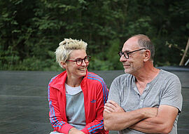 Marie Delmarès et Jacques Grizeaud, co-fondateurs du festival Les Moissons d'été - Agrandir l'image (fenêtre modale)